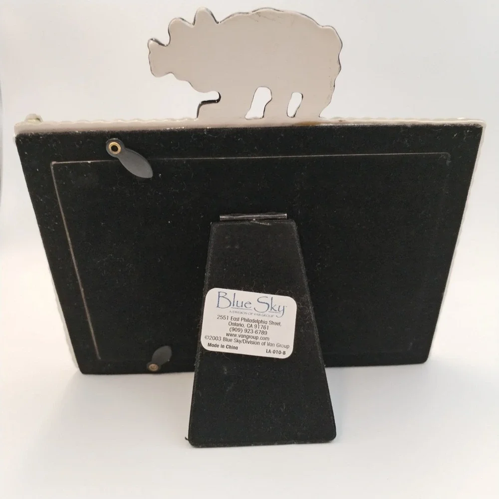 Vtg 2003‎ Blue Sky Clayworks Heather Goldminc Bear Fish Tree Ceramic Photo Frame